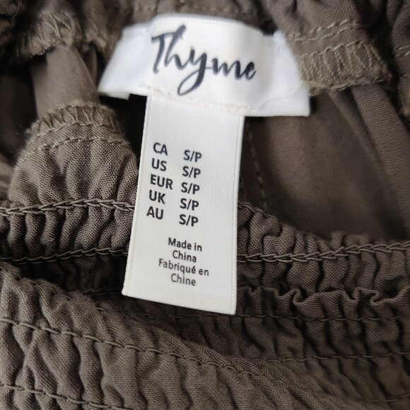 Thyme Maternity Women's Shorts Size S Brown Casual Elasticated Smocking Waist - Picture 3 of 7